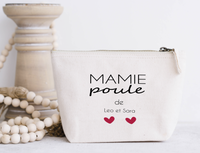 Trousse personnalisée MAMIE POULE  , Trousse mamie Cadeau Personnalisé